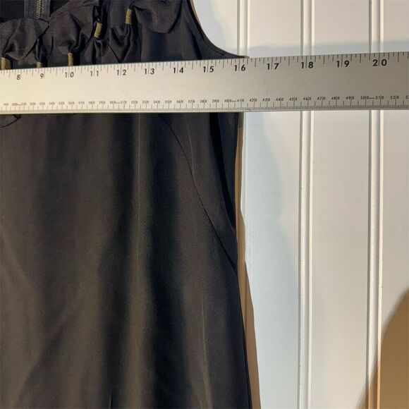 Cynthia Steffe 100% Silk Little Black Dress Sz 4 Ruffle Bow Detail Classic Chic‎ - Picture 6 of 10